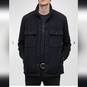 John Varvatos "Tucker" Two-tone Textured Shirt Jacket, Men's Medium, New